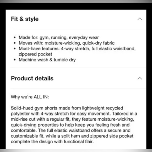 Men Lined Run Shorts 5" All in Motion GRAY Size Large Zip Pocket - Picture 4 of 5